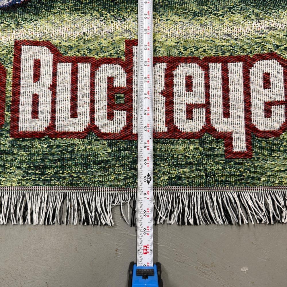 NEW Ohio State Buckeyes Tapestry Throw Blanket Multicolor Woven Stadium - Picture 4 of 5